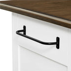 White/Black 2-Stool Kitchen Island Set (Seats 2)