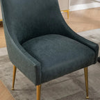 PU Leather Accent Chair with Rear Handle, Set of 2 – Brown / Blue / Black / Mustard / Dark Apricot