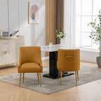PU Leather Accent Chair with Rear Handle, Set of 2 – Brown / Blue / Black / Mustard / Dark Apricot