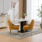 PU Leather Accent Chair with Rear Handle, Set of 2 – Brown / Blue / Black / Mustard / Dark Apricot