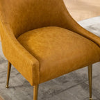 PU Leather Accent Chair with Rear Handle, Set of 2 – Brown / Blue / Black / Mustard / Dark Apricot