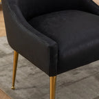 PU Leather Accent Chair with Rear Handle, Set of 2 – Brown / Blue / Black / Mustard / Dark Apricot