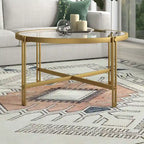 Brass / Blackened Bronze Square Tempered Glass Coffee Table