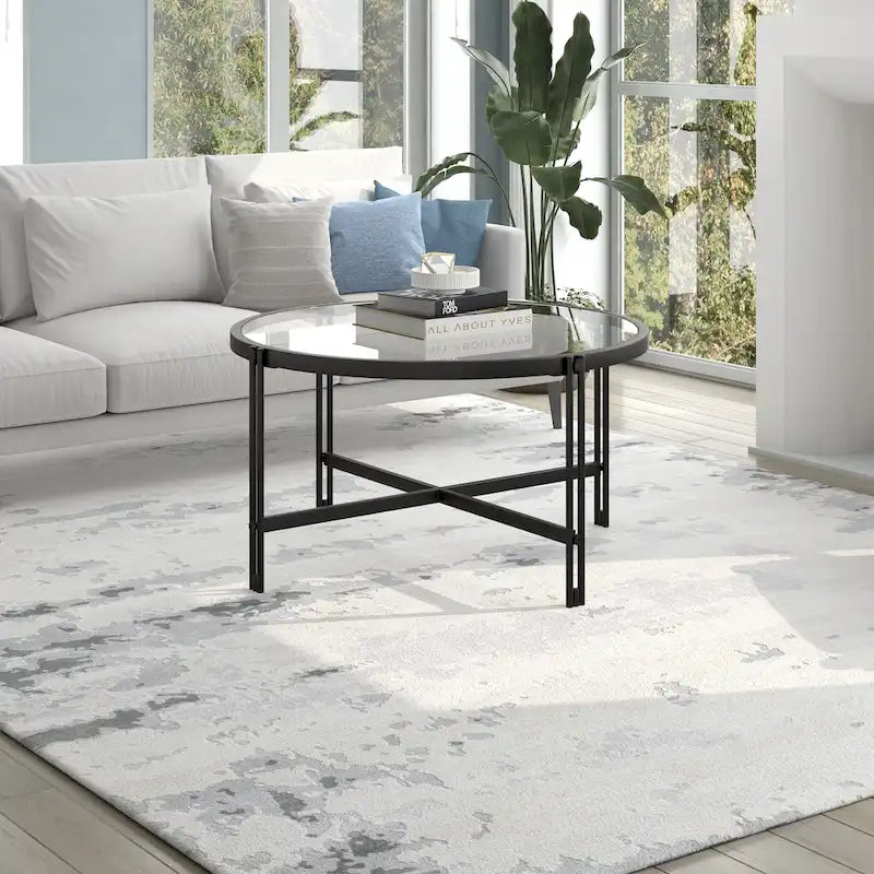 Brass / Blackened Bronze Square Tempered Glass Coffee Table