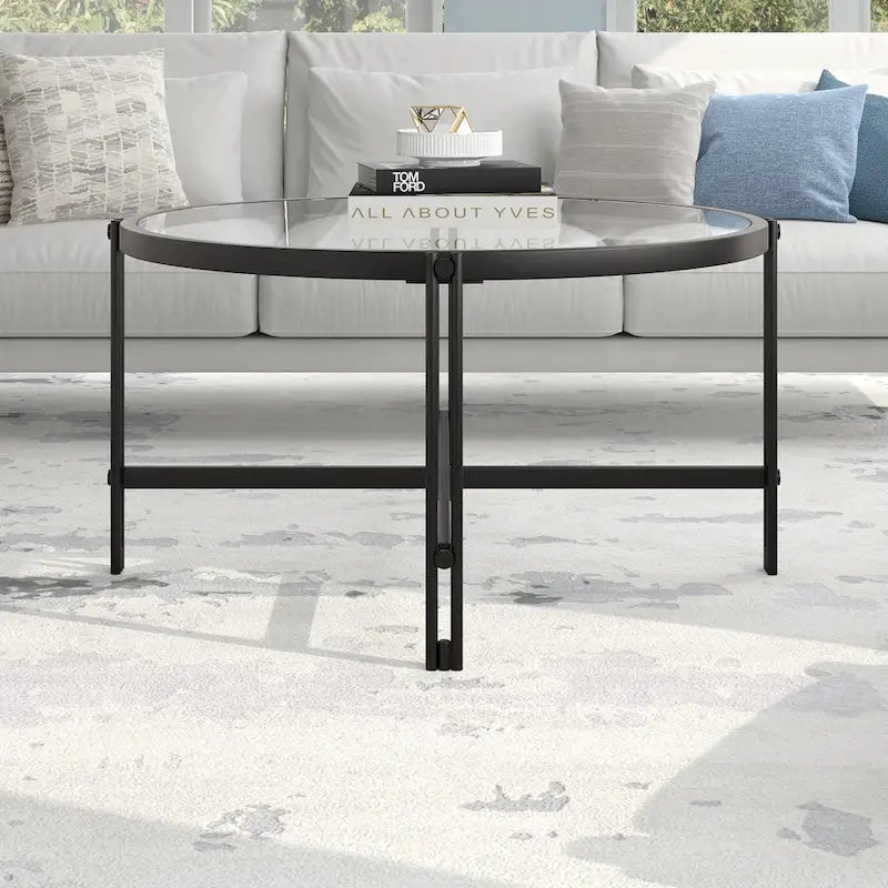 Brass / Blackened Bronze Square Tempered Glass Coffee Table