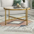 Brass / Blackened Bronze Square Tempered Glass Coffee Table