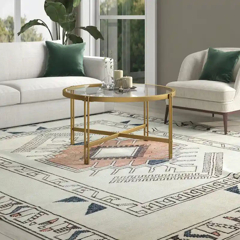 Brass / Blackened Bronze Square Tempered Glass Coffee Table