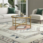 Brass / Blackened Bronze Square Tempered Glass Coffee Table