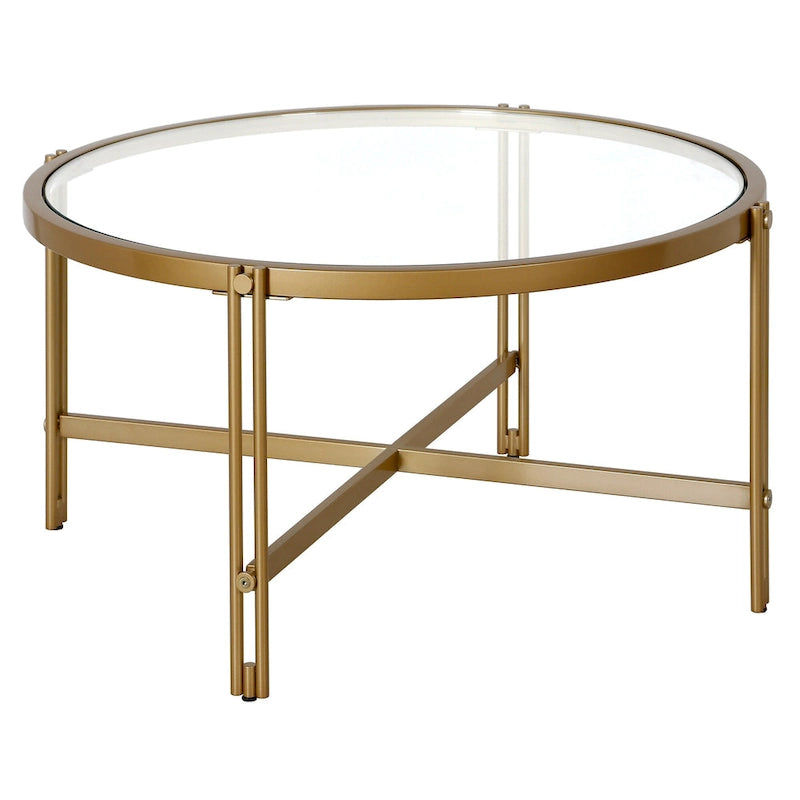 Brass / Blackened Bronze Square Tempered Glass Coffee Table