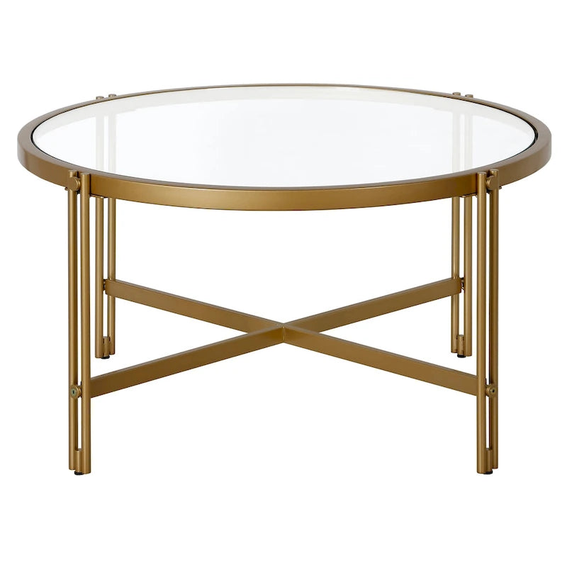 Brass / Blackened Bronze Square Tempered Glass Coffee Table