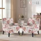 Blue / Red / Grey Nailhead Trim Accent Arm Chair, Set of 2