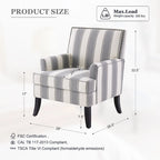 Blue / Red / Grey Nailhead Trim Accent Arm Chair, Set of 2