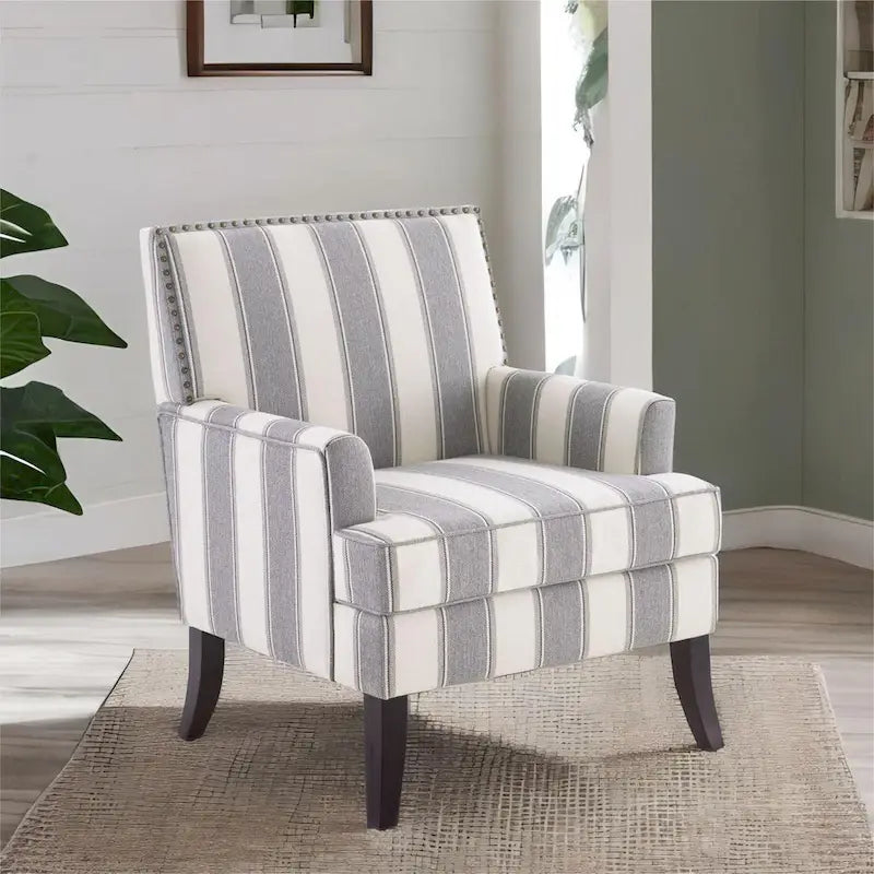 Blue / Red / Grey Nailhead Trim Accent Arm Chair, Set of 2