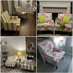 Blue / Red / Grey Nailhead Trim Accent Arm Chair, Set of 2