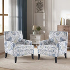Blue / Red / Grey Nailhead Trim Accent Arm Chair, Set of 2