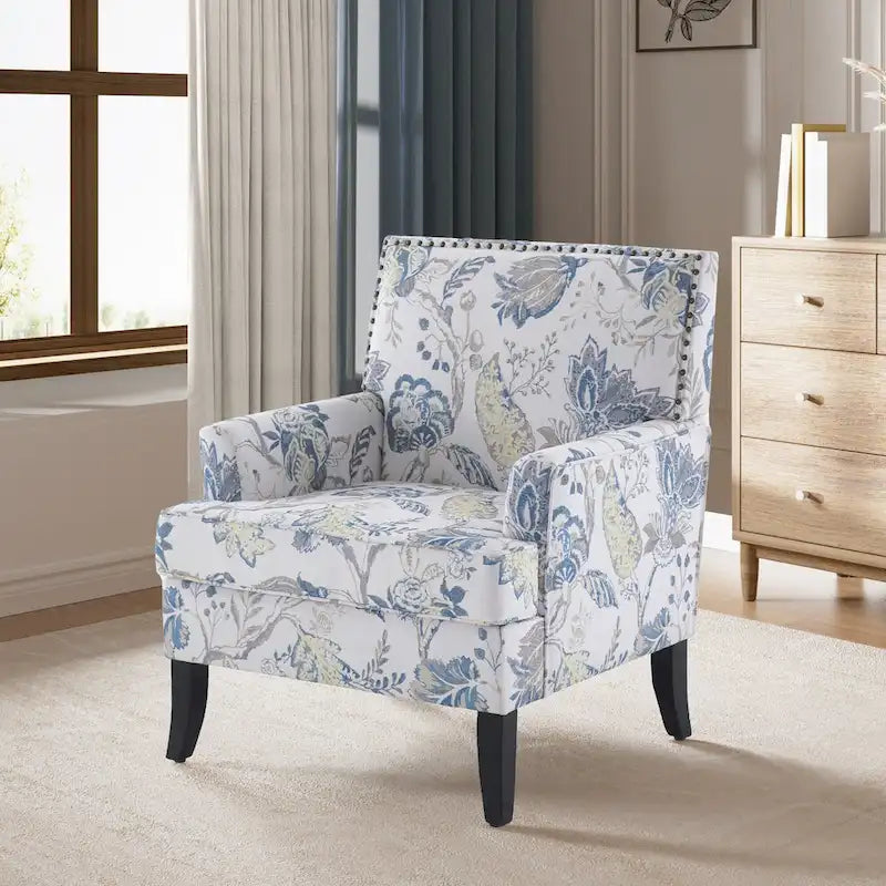 Blue / Red / Grey Nailhead Trim Accent Arm Chair, Set of 2