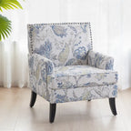 Blue / Red / Grey Nailhead Trim Accent Arm Chair, Set of 2
