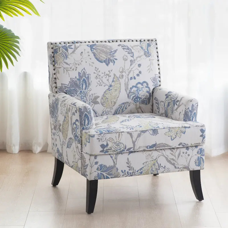 Blue / Red / Grey Nailhead Trim Accent Arm Chair, Set of 2
