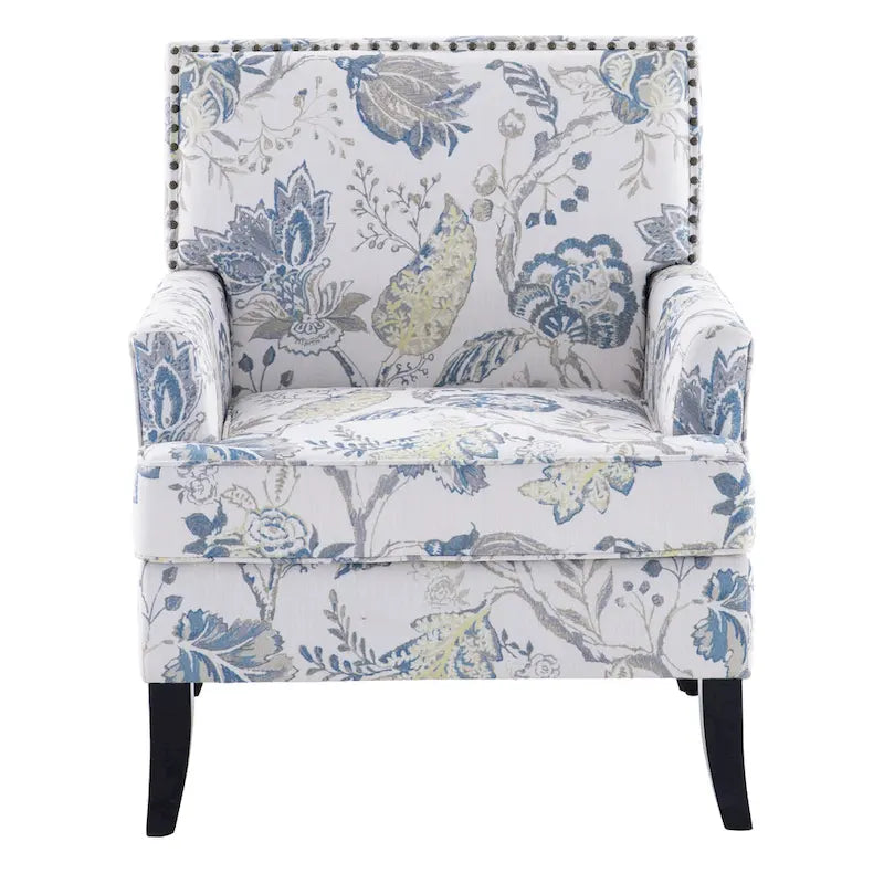 Blue / Red / Grey Nailhead Trim Accent Arm Chair, Set of 2