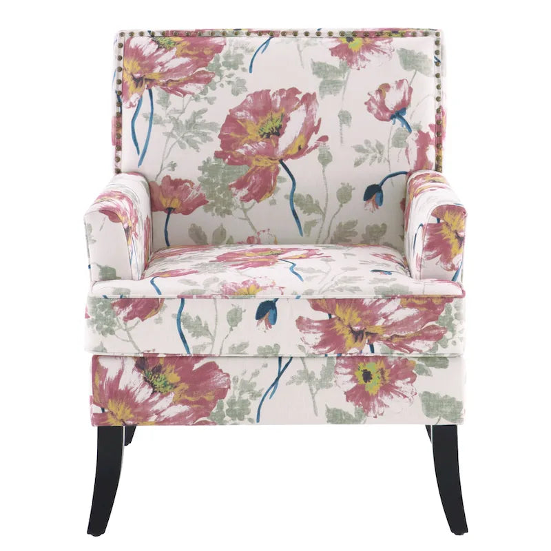 Blue / Red / Grey Nailhead Trim Accent Arm Chair, Set of 2