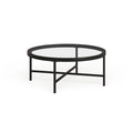 Round Steel Coffee Table – Tempered Glass Top, Multi-Finish