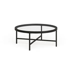 Round Steel Coffee Table – Tempered Glass Top, Multi-Finish
