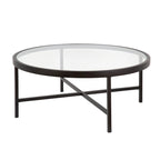 Round Steel Coffee Table – Tempered Glass Top, Multi-Finish