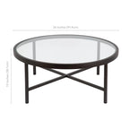Round Steel Coffee Table – Tempered Glass Top, Multi-Finish