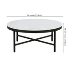 Round Steel Coffee Table – Tempered Glass Top, Multi-Finish