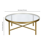 Round Steel Coffee Table – Tempered Glass Top, Multi-Finish