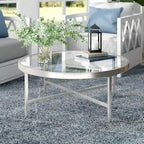 Round Steel Coffee Table – Tempered Glass Top, Multi-Finish