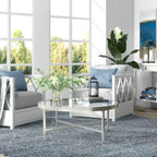 Round Steel Coffee Table – Tempered Glass Top, Multi-Finish