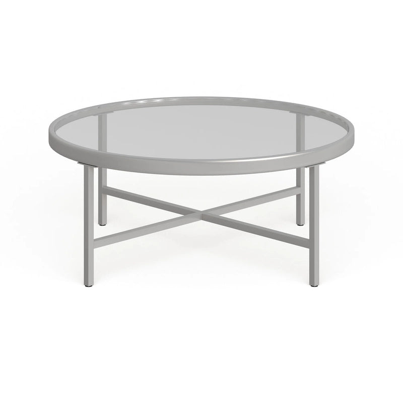 Round Steel Coffee Table – Tempered Glass Top, Multi-Finish