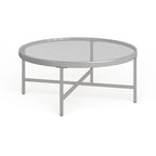 Round Steel Coffee Table – Tempered Glass Top, Multi-Finish
