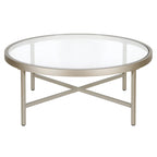 Round Steel Coffee Table – Tempered Glass Top, Multi-Finish