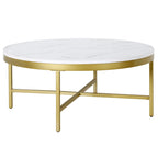 Round Steel Coffee Table – Tempered Glass Top, Multi-Finish