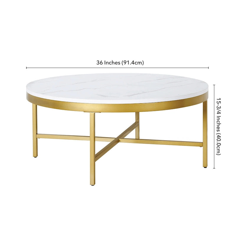 Round Steel Coffee Table – Tempered Glass Top, Multi-Finish