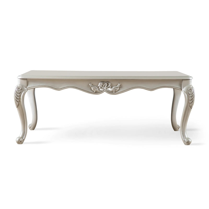 Noir / Champagne, style baroque, table basse 1 pièce avec pieds sculptés