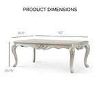 Black / Champagne, Baroque Style, 1-Piece Coffee Table with Carved Legs