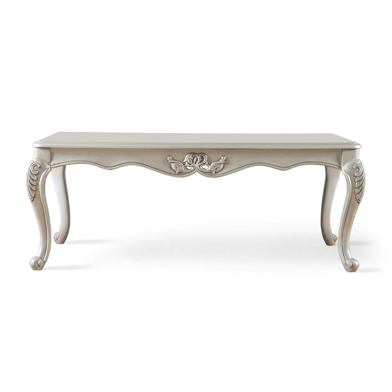 Black / Champagne, Baroque Style, 1-Piece Coffee Table with Carved Legs