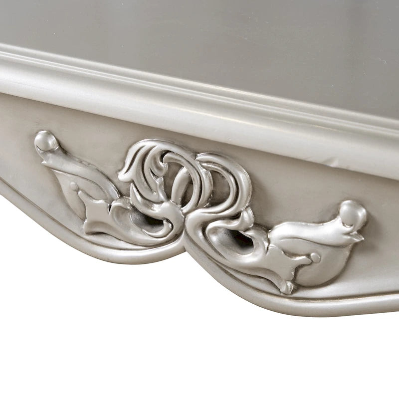 Black / Champagne, Baroque Style, 1-Piece Coffee Table with Carved Legs