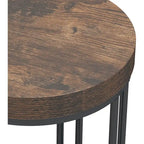 Rustic Brown & Black 2-Tier Round End Table, 1–2 Person Use