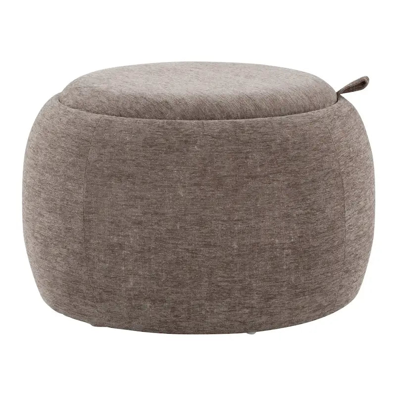 Pouf avec plateau en bois naturel