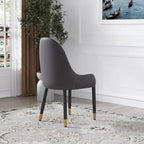 Coffee & Orange / Set of 2 / Upholstered PU Leather Dining Chair