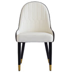 Coffee & Orange / Set of 2 / Upholstered PU Leather Dining Chair