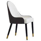 Coffee & Orange / Set of 2 / Upholstered PU Leather Dining Chair