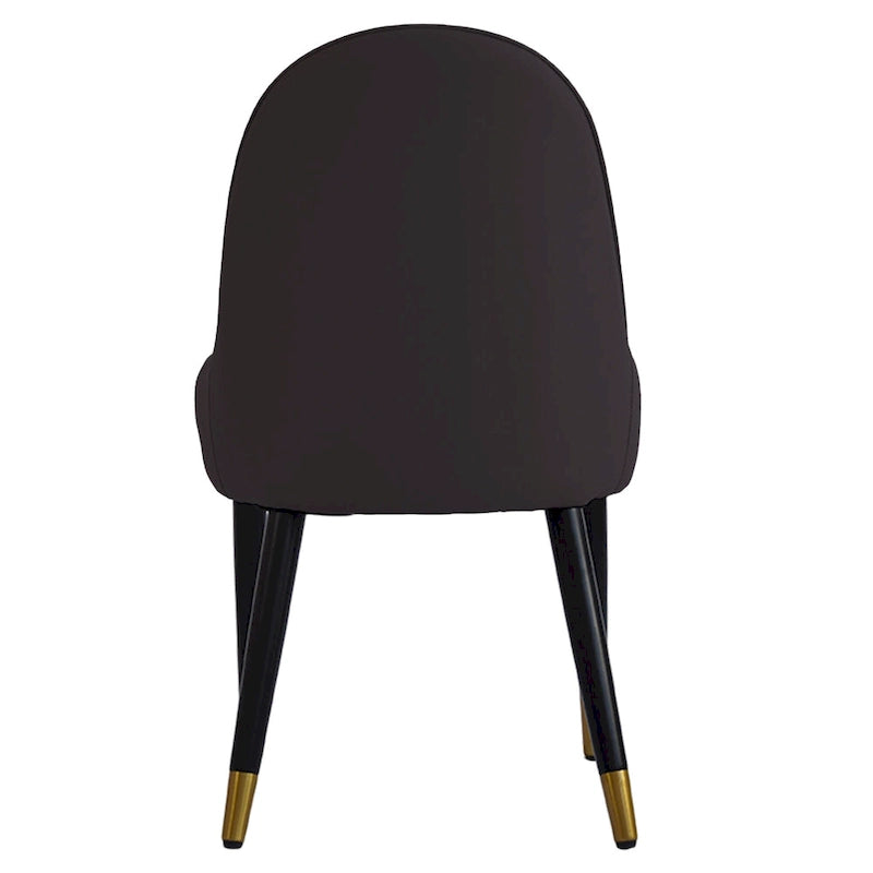 Coffee & Orange / Set of 2 / Upholstered PU Leather Dining Chair