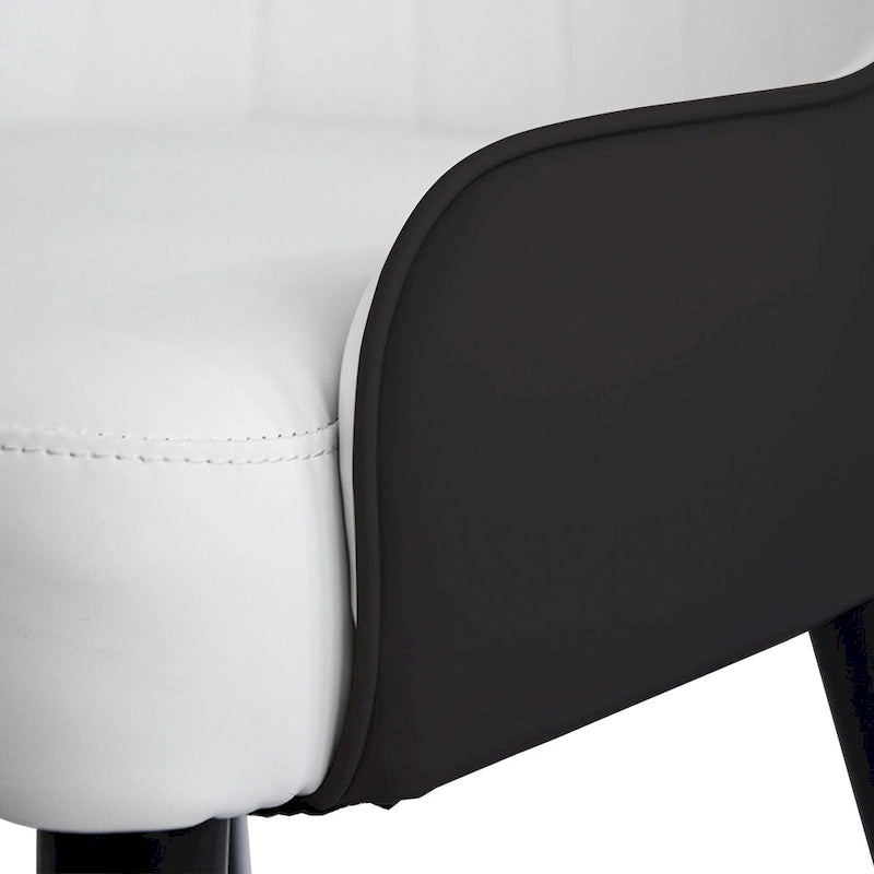 Coffee & Orange / Set of 2 / Upholstered PU Leather Dining Chair