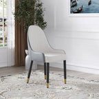 Coffee & Orange / Set of 2 / Upholstered PU Leather Dining Chair