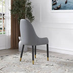 Coffee & Orange / Set of 2 / Upholstered PU Leather Dining Chair